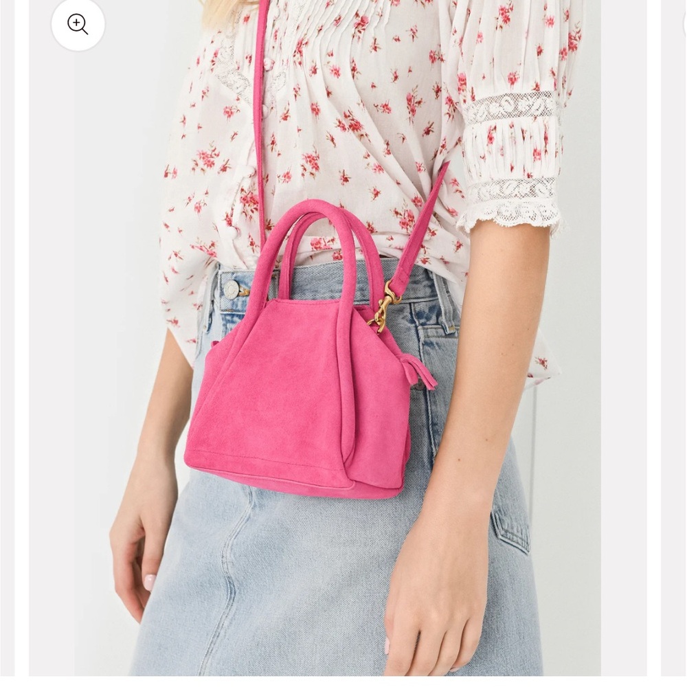 Hot Pink Mini Bag with Top Handle and Crossbody Strap